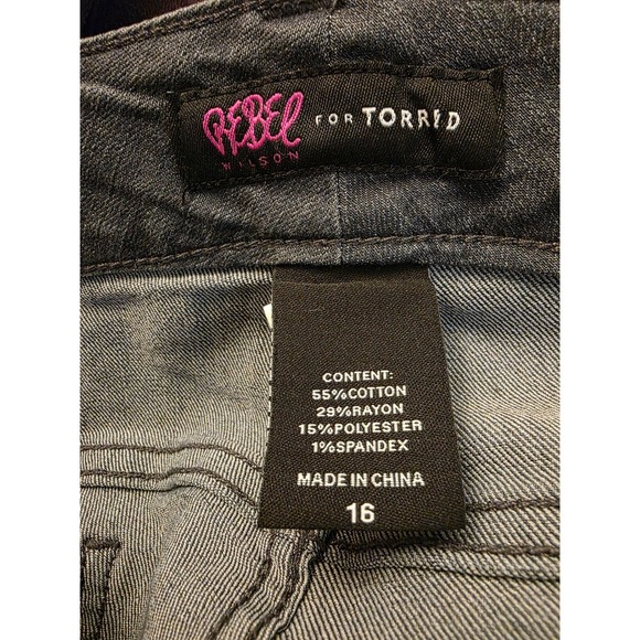 Torrid Rebel For Torrid Skinny Fit Jeans Gray Zip Ankle Plus Size 16 - Picture 5 of 7